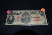 1907 $5 Wood Chopper Note