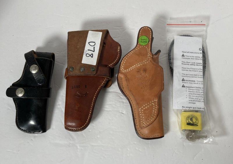 3 Holsters & Lock Lot