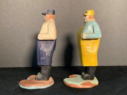 Two Carved Polychrome Folk Art Figures