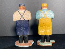 Two Carved Polychrome Folk Art Figures