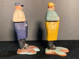 Two Carved Polychrome Folk Art Figures