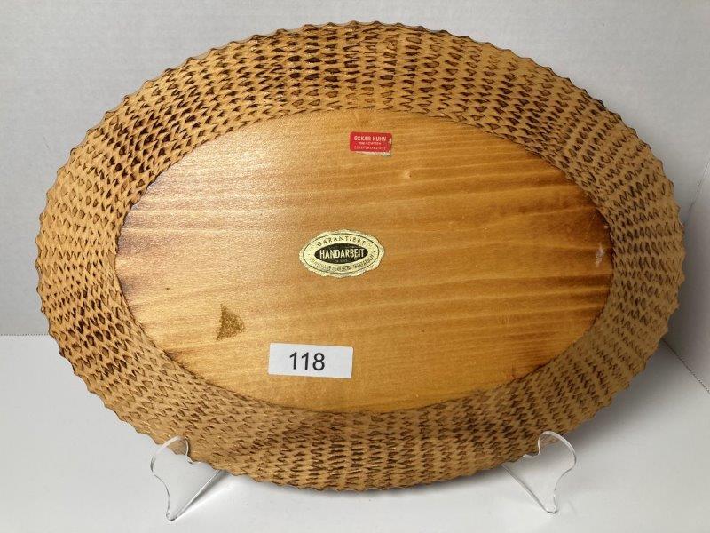 Vintage Oskar Kuhn Carved Wooden Tray