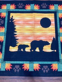 Southwestern Handmade Small Quilt With Bear