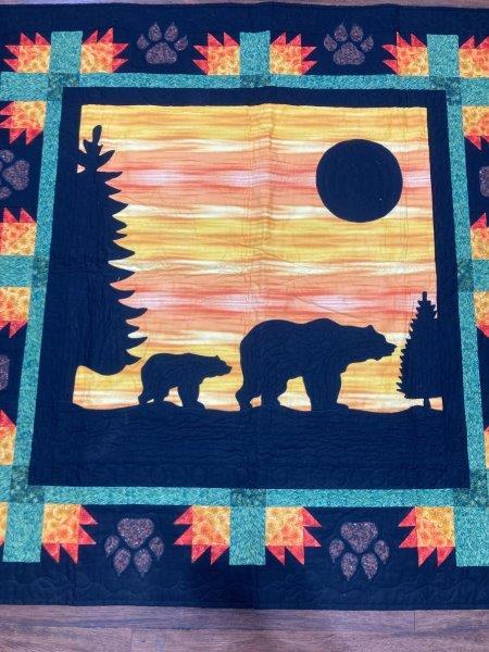 Southwestern Handmade Small Quilt With Bear