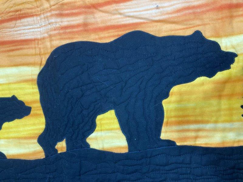 Southwestern Handmade Small Quilt With Bear