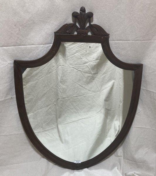 Antique Carved Shield Mirror