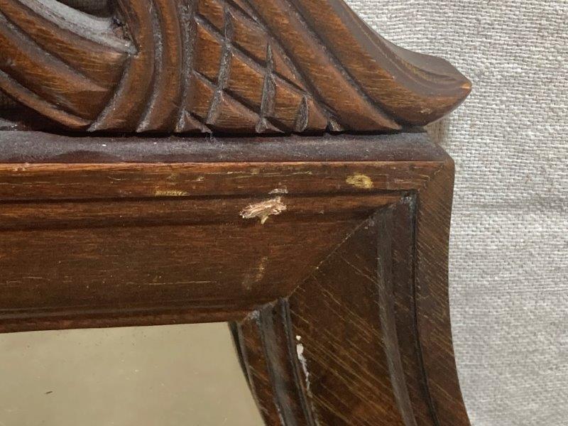 Antique Carved Shield Mirror