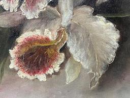 Still Life Oil On Canvas White Orchids