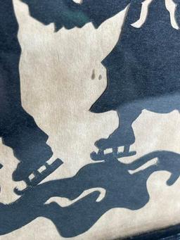 Silhouette of Children on Ice Skates