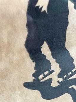 Silhouette of Children on Ice Skates