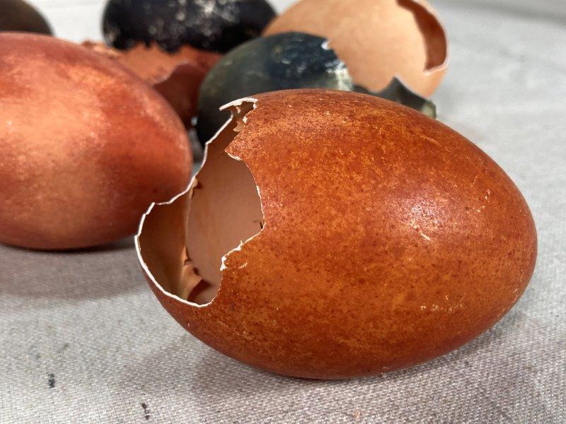 Yellow Ware Nappy Bowl with Eggs
