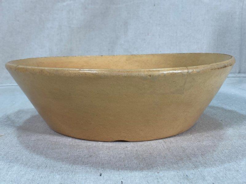 Yellow Ware Nappy Bowl with Eggs