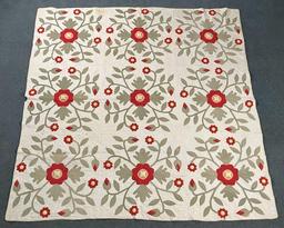 Applique Quilt, Floral Pattern