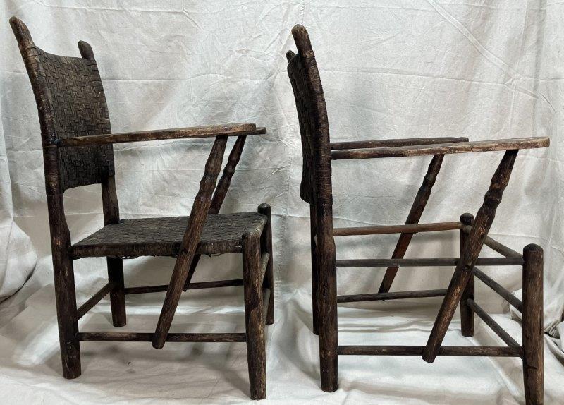 Pair of Adirondack Style Arm Chairs