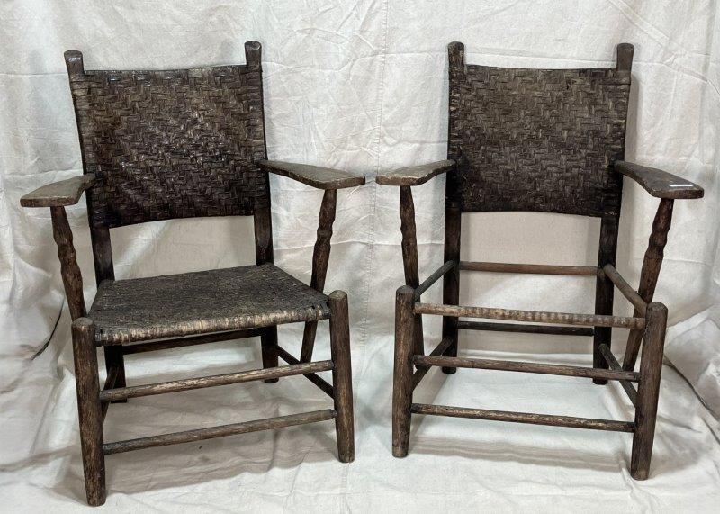 Pair of Adirondack Style Arm Chairs