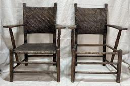 Pair of Adirondack Style Arm Chairs