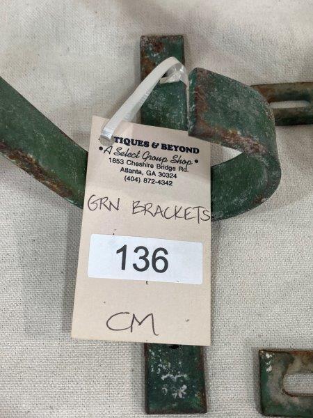 Pair of Painted Iron Architectural Brackets with Scrollwork