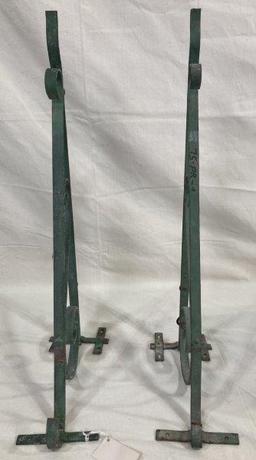 Pair of Painted Iron Architectural Brackets with Scrollwork