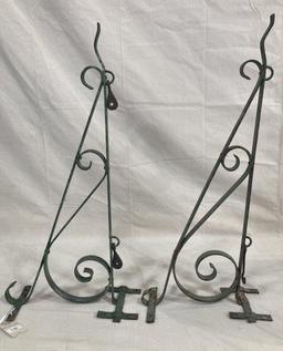 Pair of Painted Iron Architectural Brackets with Scrollwork