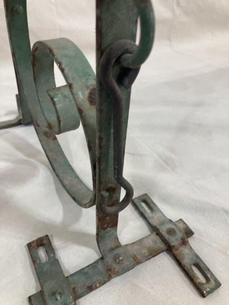 Pair of Painted Iron Architectural Brackets with Scrollwork