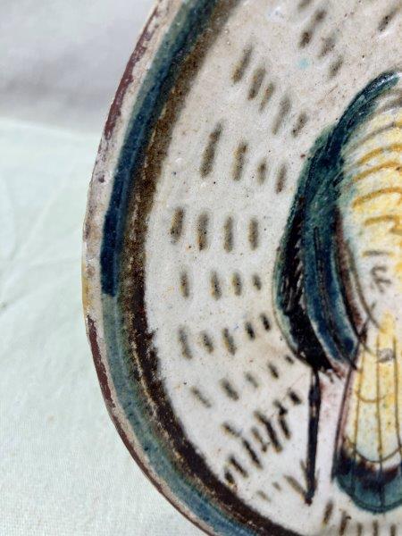 Henry Varnum Poor Faience Earthenware Plate with Turkey and Foliage