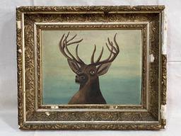 Folk Art Painting of a Stag
