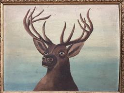 Folk Art Painting of a Stag