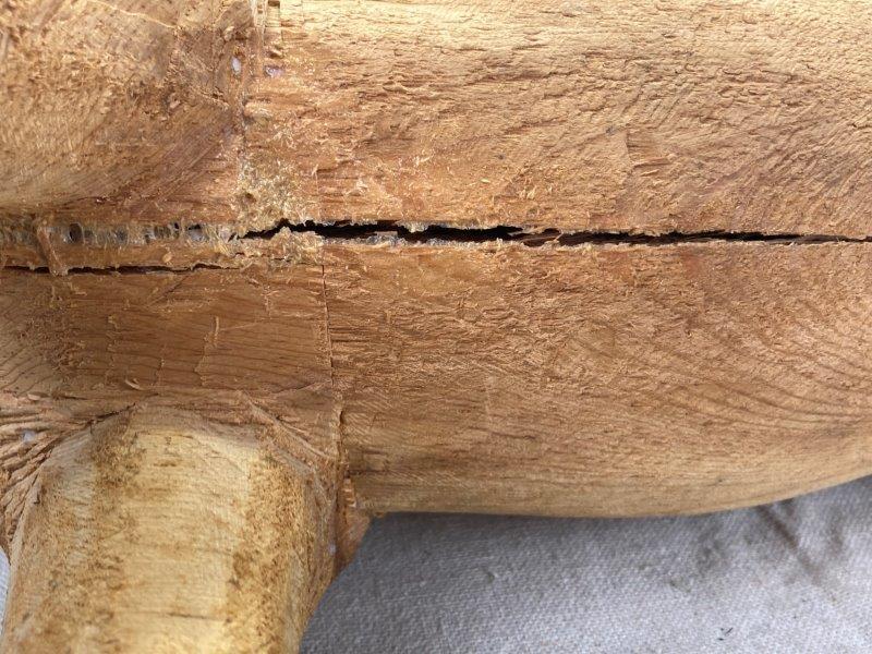 Carved Folk Art Buck with Applied Antlers