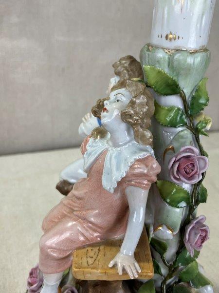 Dresden Style Porcelain Figural Compote Centerpiece
