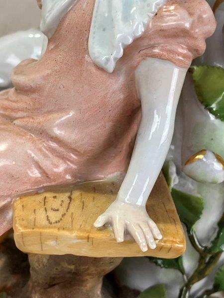Dresden Style Porcelain Figural Compote Centerpiece