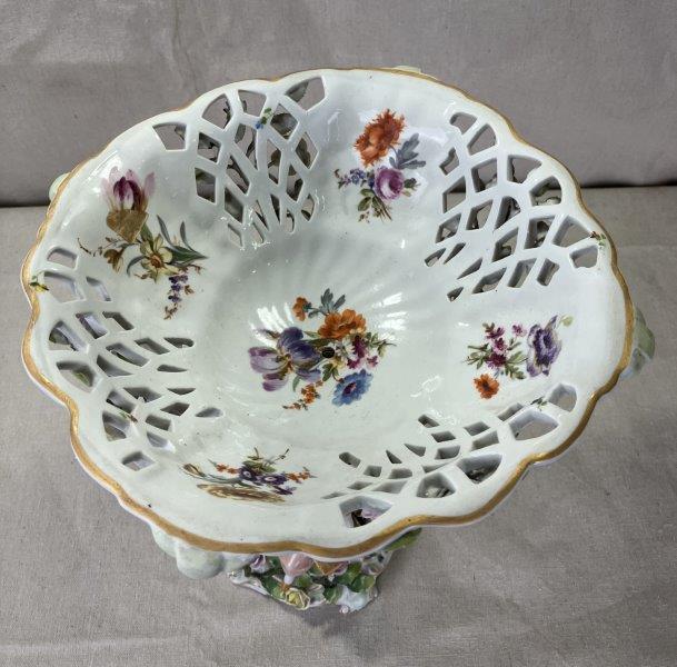 Dresden Style Porcelain Figural Compote Centerpiece