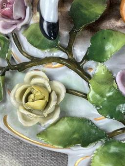 Dresden Style Porcelain Figural Compote Centerpiece