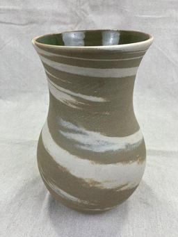 Large W.J. Gordy Swirl Art Pottery Vase