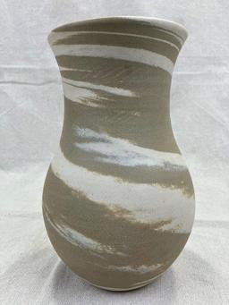Large W.J. Gordy Swirl Art Pottery Vase