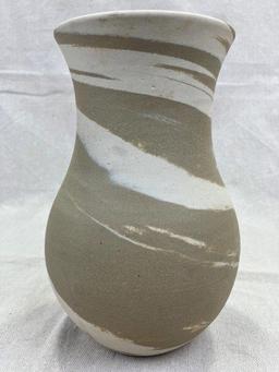 Large W.J. Gordy Swirl Art Pottery Vase