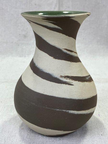 Group of Three W.J. Gordy Swirl Vases
