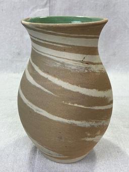 Group of Three W.J. Gordy Swirl Vases