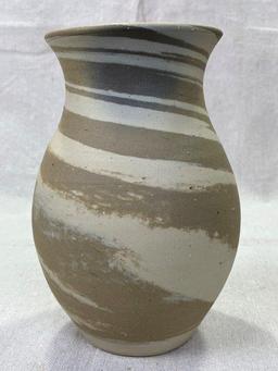 Group of Three W.J. Gordy Swirl Vases