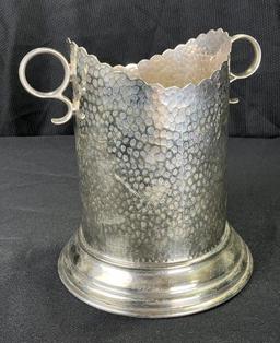 James Dixon Hammered Silverplate Wine Coaster