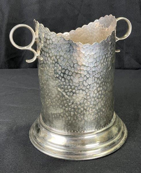James Dixon Hammered Silverplate Wine Coaster