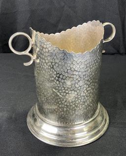 James Dixon Hammered Silverplate Wine Coaster