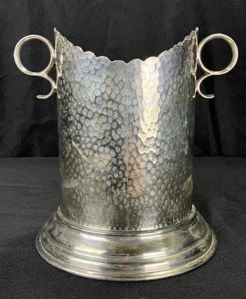 James Dixon Hammered Silverplate Wine Coaster
