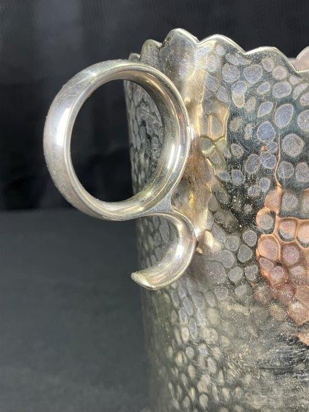 James Dixon Hammered Silverplate Wine Coaster