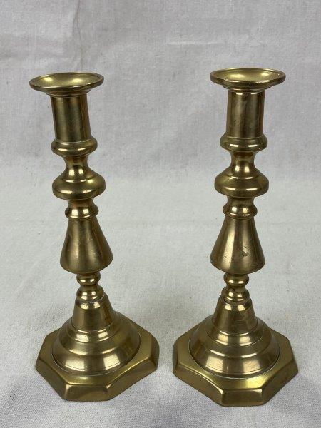 19th Century Brass Candlesticks