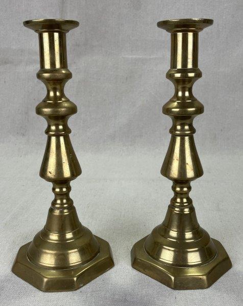 19th Century Brass Candlesticks