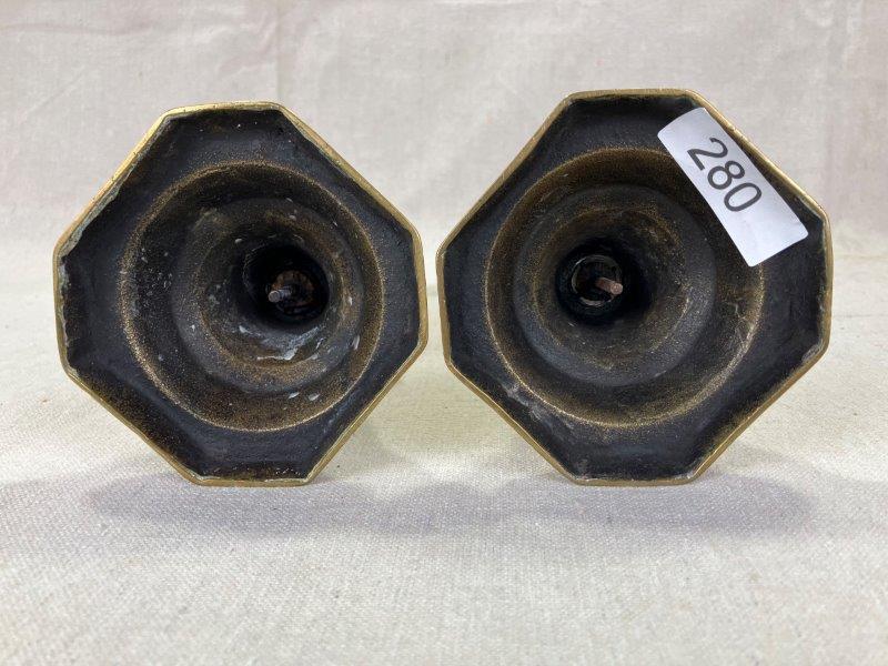 19th Century Brass Candlesticks