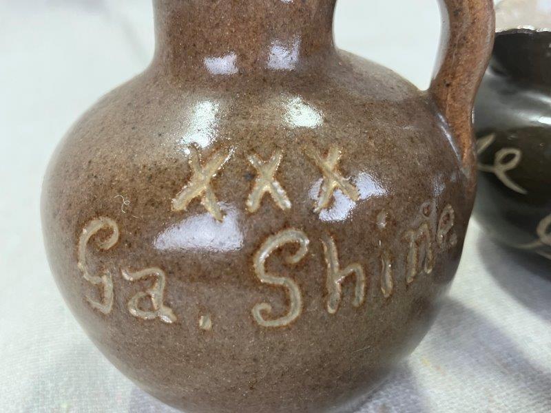 Group of Three W.J. Gordy Miniature Souvenir Pottery Pieces