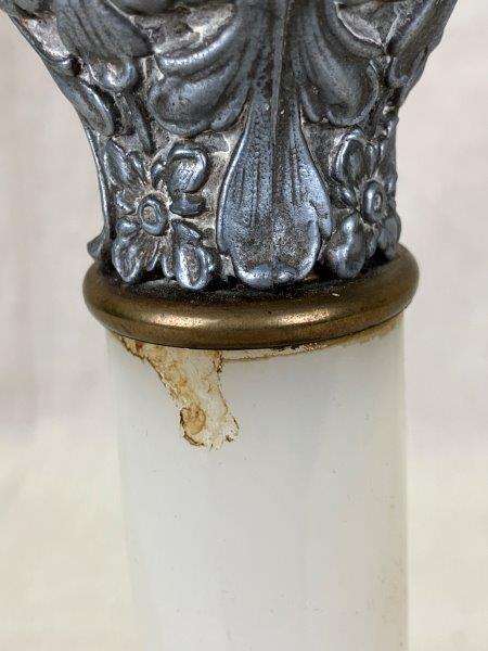 Antique Brass Oil Lamp with Ornate Base