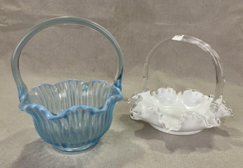Two Fenton Glass Baskets