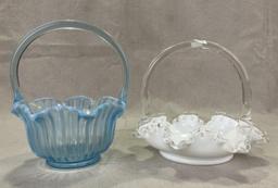 Two Fenton Glass Baskets